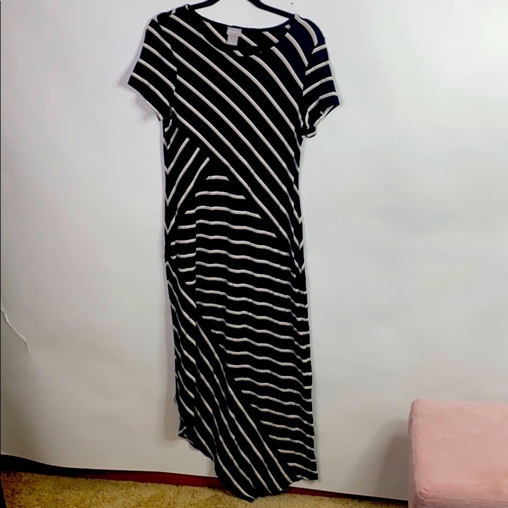 Striped Asymmetrical Dress